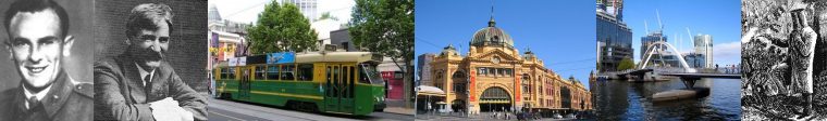 Bruce Kingsbury, Henry Lawson, Melbourne tram, Flinders Street station, bridge over Yarra to Southbank, Ned Kelly